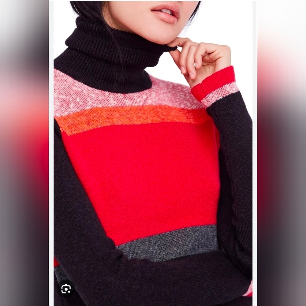 Free People Multicolor Turtleneck Sweater